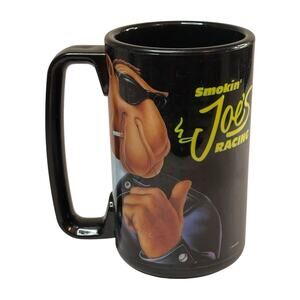 Vintage "Smoking Joe Racing" Camel Powered Black Plastic Mug Thermo-Serv USA VTG